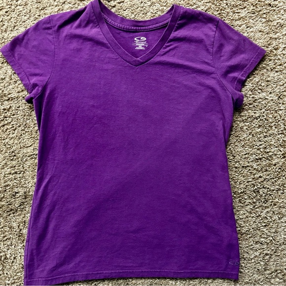 Champion brand Performance V-Neck T-Shirt Style Purple Woman size Med. No flaws - Picture 7 of 11